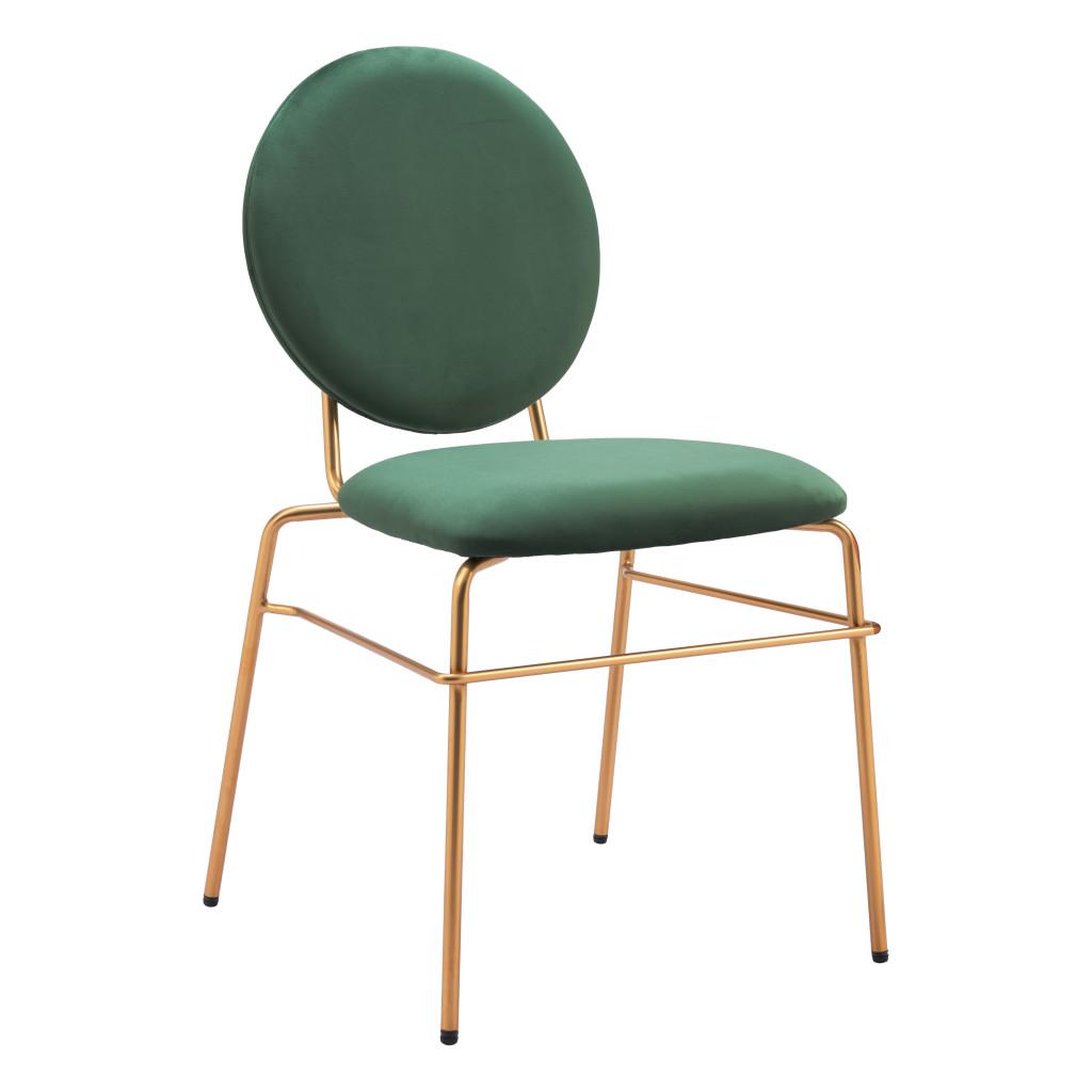 ZUO Odessa Dining Chair (Set of 2) Green & Gold
