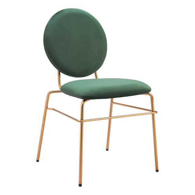 ZUO Odessa Dining Chair (Set of 2) Green & Gold