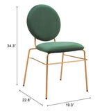 ZUO Odessa Dining Chair (Set of 2) Green & Gold