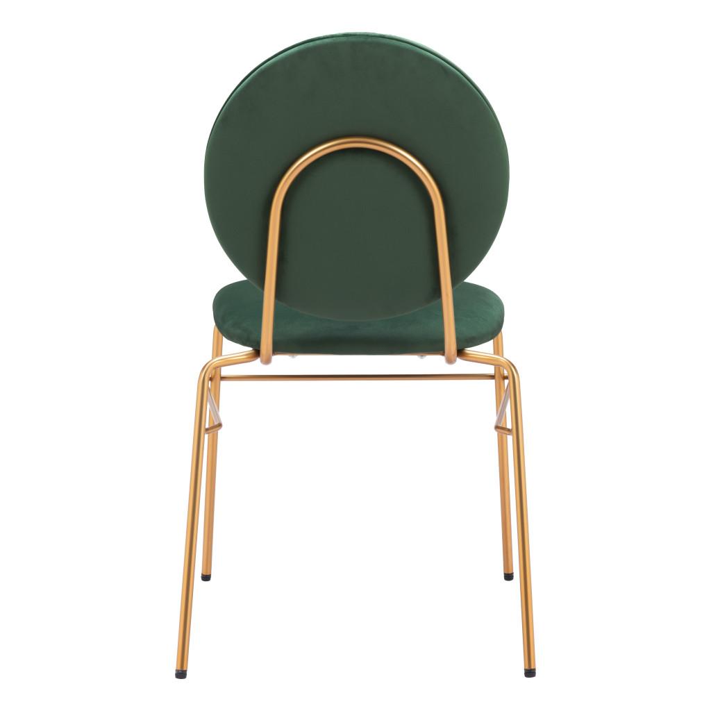 ZUO Odessa Dining Chair (Set of 2) Green & Gold