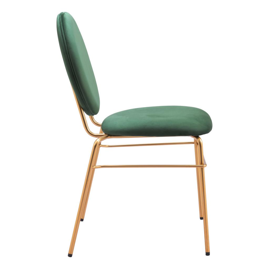 ZUO Odessa Dining Chair (Set of 2) Green & Gold