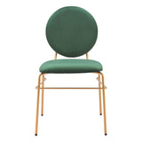 ZUO Odessa Dining Chair (Set of 2) Green & Gold