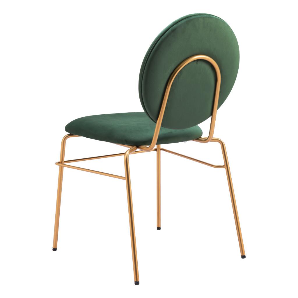 ZUO Odessa Dining Chair (Set of 2) Green & Gold