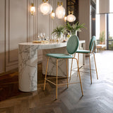 ZUO Odessa Counter Stool (Set of 2) Green & Gold