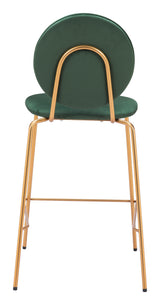 ZUO Odessa Counter Stool (Set of 2) Green & Gold