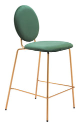 ZUO Odessa Counter Stool (Set of 2) Green & Gold