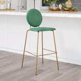 ZUO Odessa Barstool (Set of 2) Green & Gold