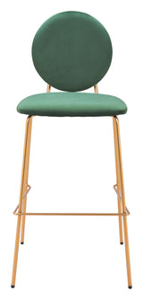 ZUO Odessa Barstool (Set of 2) Green & Gold