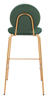 ZUO Odessa Barstool (Set of 2) Green & Gold