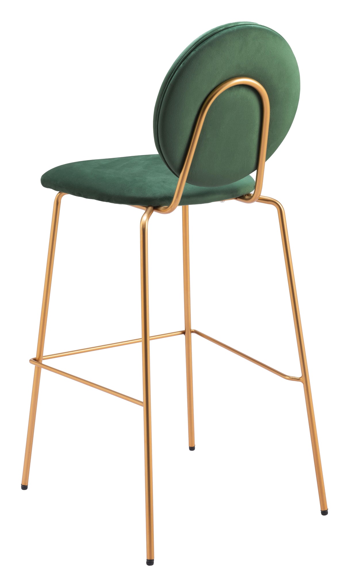 ZUO Odessa Barstool (Set of 2) Green & Gold
