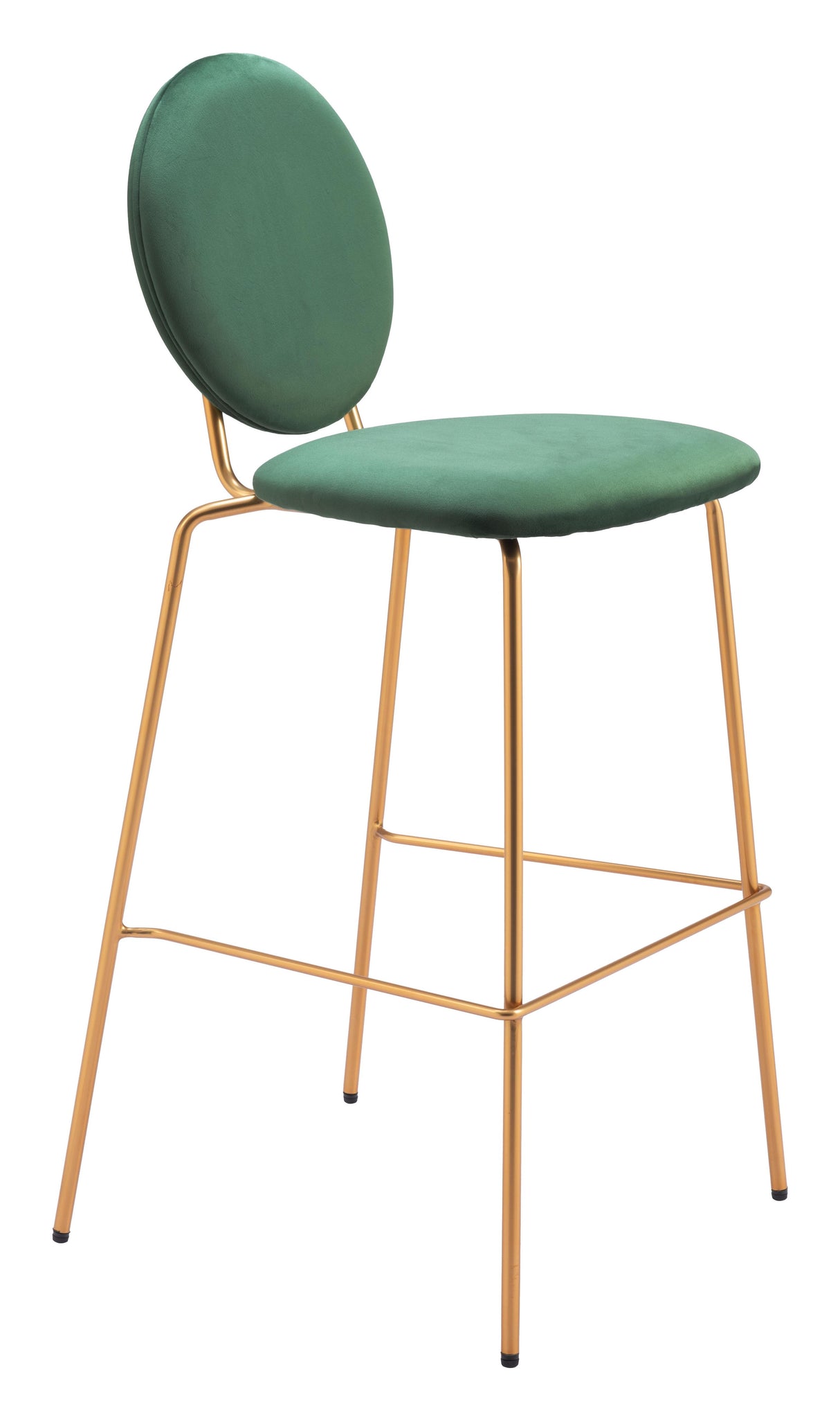 ZUO Odessa Barstool (Set of 2) Green & Gold