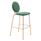 ZUO Odessa Barstool (Set of 2) Green & Gold
