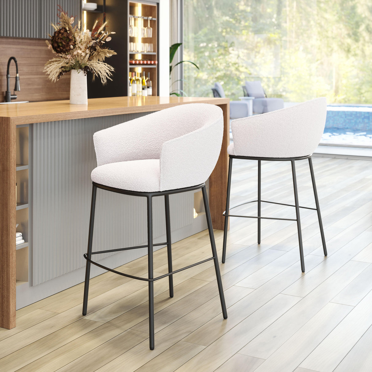 ZUO Essen Barstool Ivory