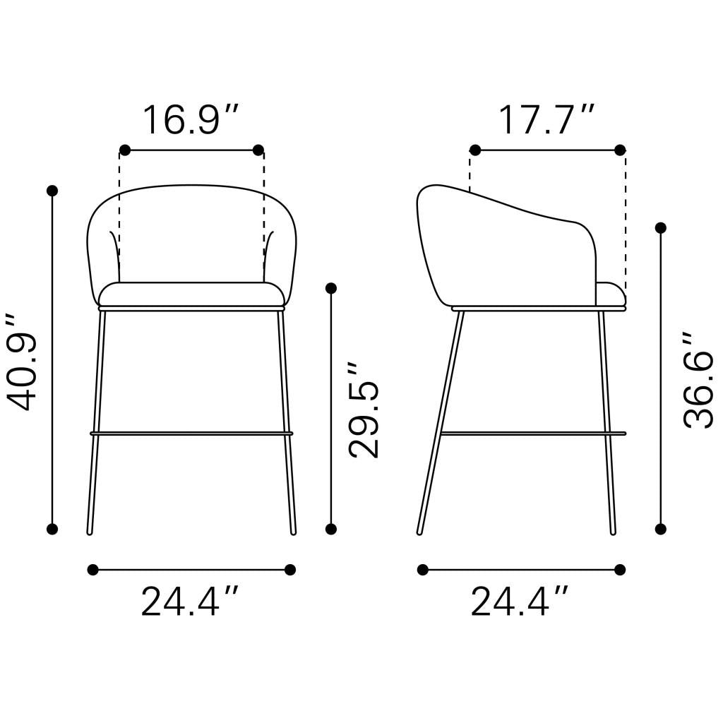ZUO Essen Barstool Ivory