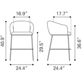ZUO Essen Barstool Ivory