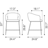 ZUO Essen Counter Stool Black & Bronze