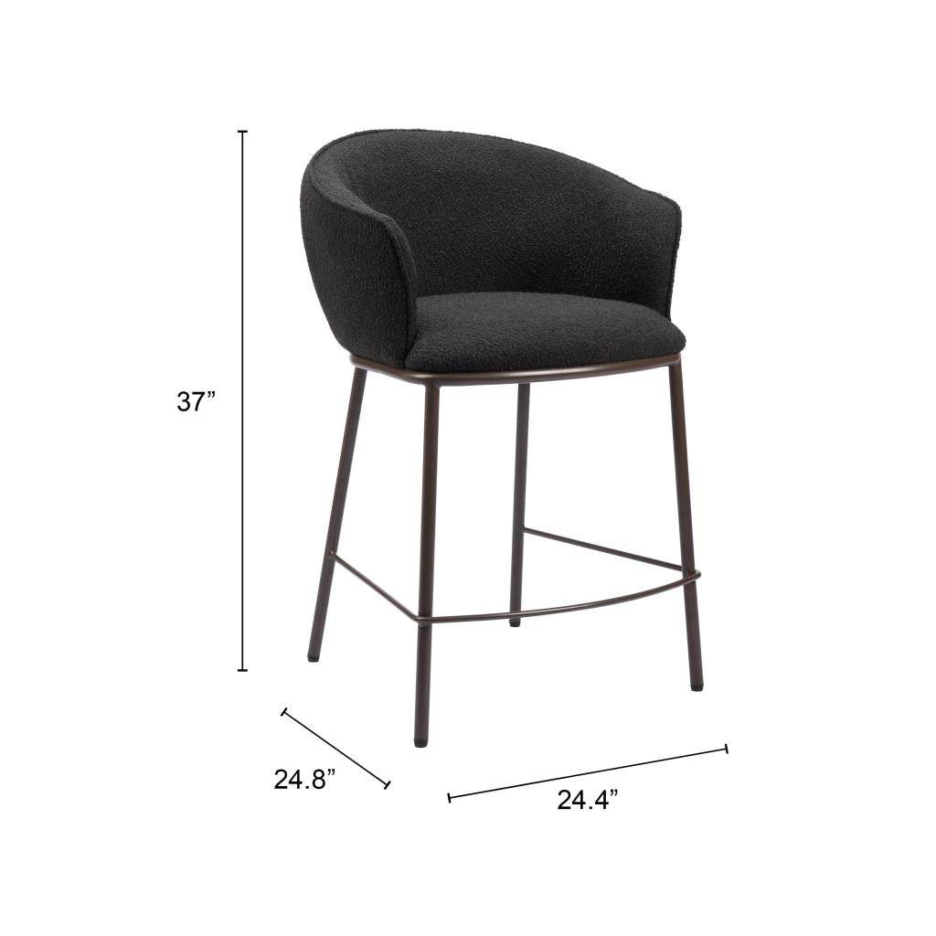 ZUO Essen Counter Stool Black & Bronze