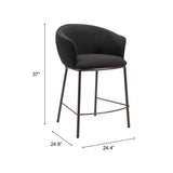 ZUO Essen Counter Stool Black & Bronze