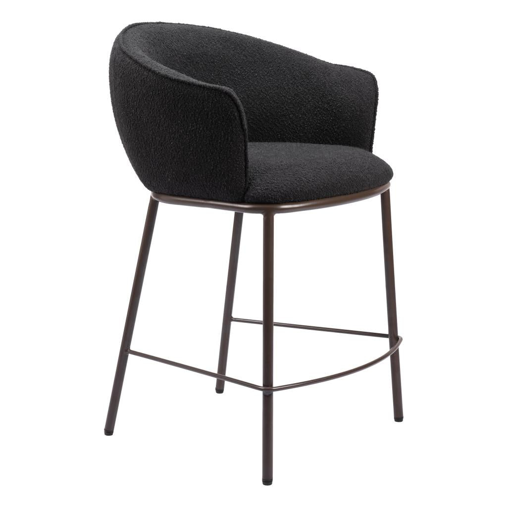 ZUO Essen Counter Stool Black & Bronze