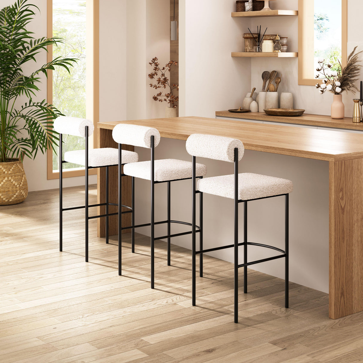 ZUO Livorno Barstool (Set of 2) Ivory