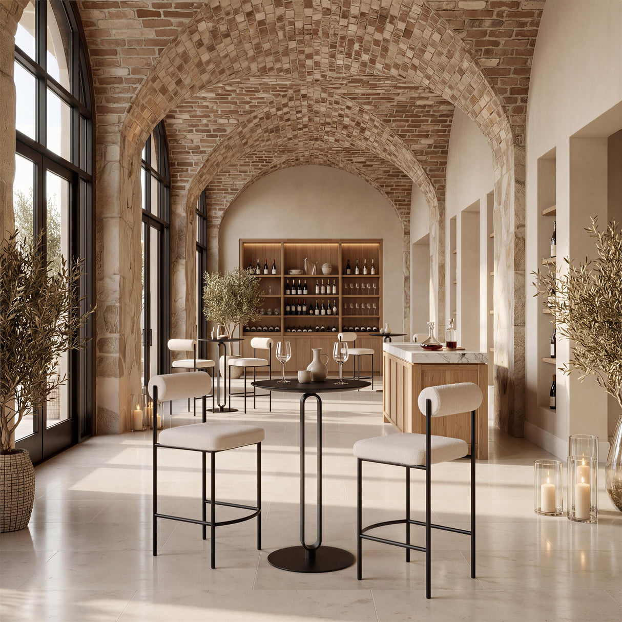 ZUO Livorno Counter Stool (Set of 2) Ivory