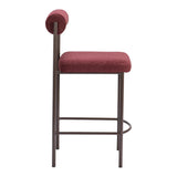 ZUO Livorno Counter Stool (Set of 2) Red & Bronze