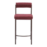 ZUO Livorno Counter Stool (Set of 2) Red & Bronze
