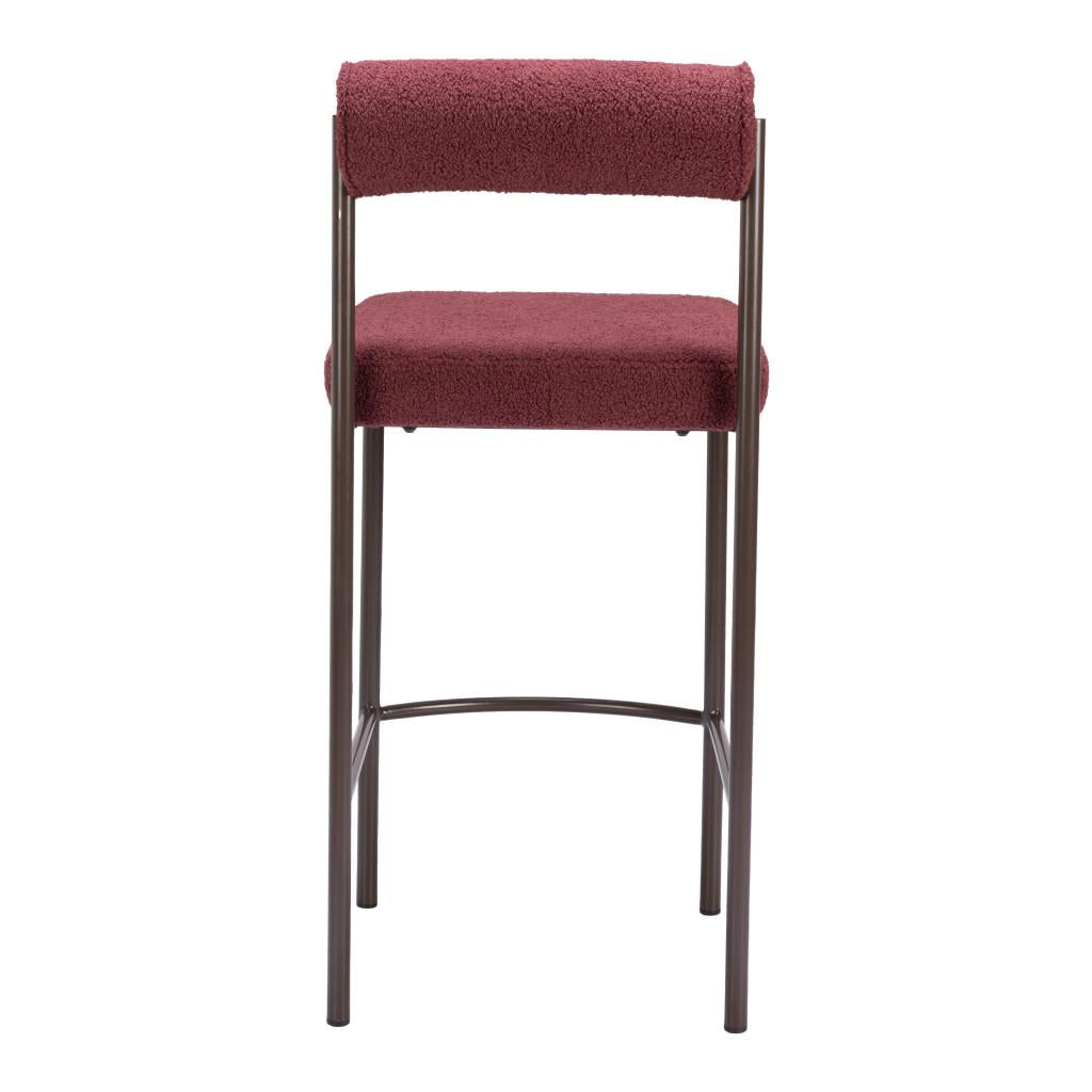 ZUO Livorno Counter Stool (Set of 2) Red & Bronze