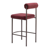 ZUO Livorno Counter Stool (Set of 2) Red & Bronze