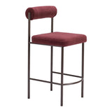 ZUO Livorno Counter Stool (Set of 2) Red & Bronze