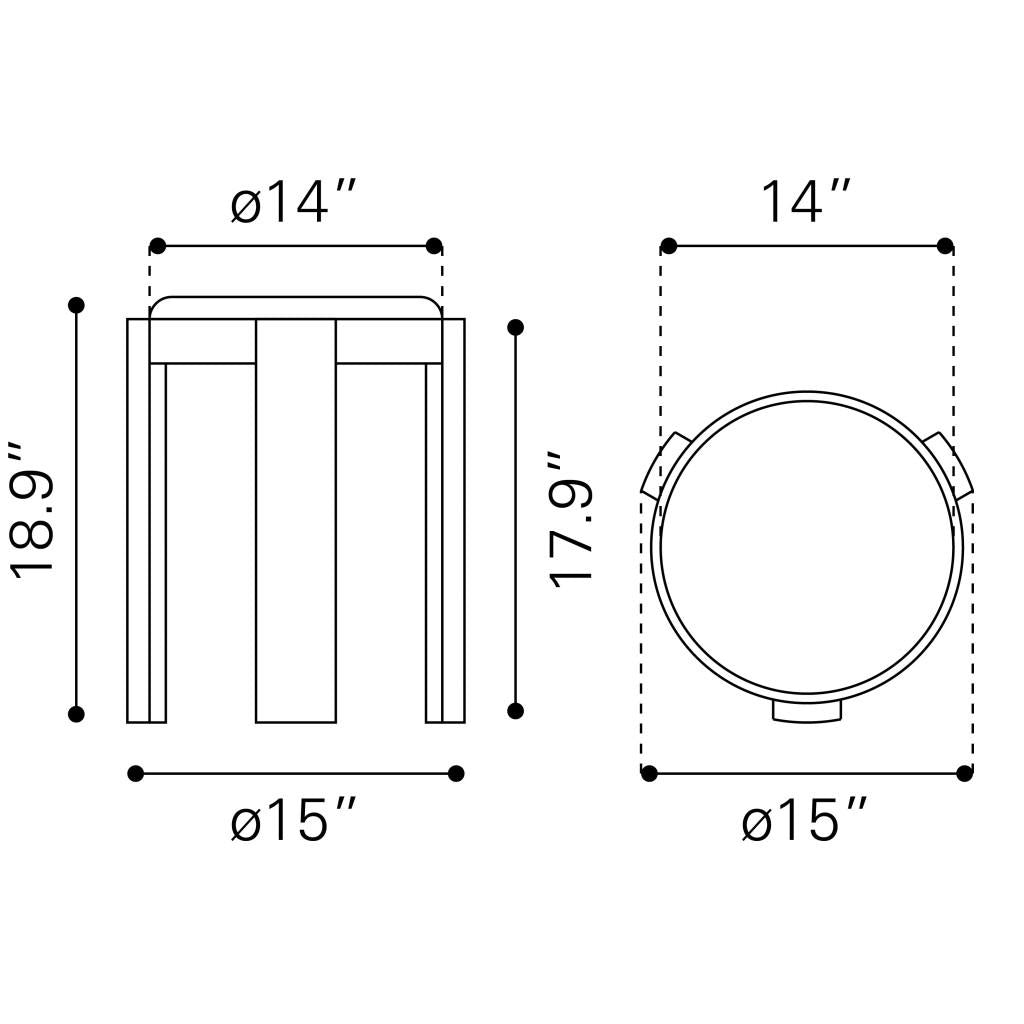 ZUO Banjul Ottoman Misty Gray