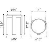 ZUO Banjul Ottoman Misty Gray