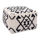 ZUO Lizardo Ottoman Beige & Black