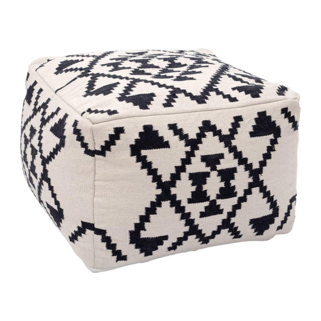 ZUO Lizardo Ottoman Beige & Black