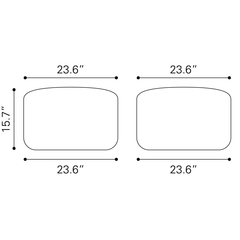 ZUO Lizardo Ottoman Beige & Black