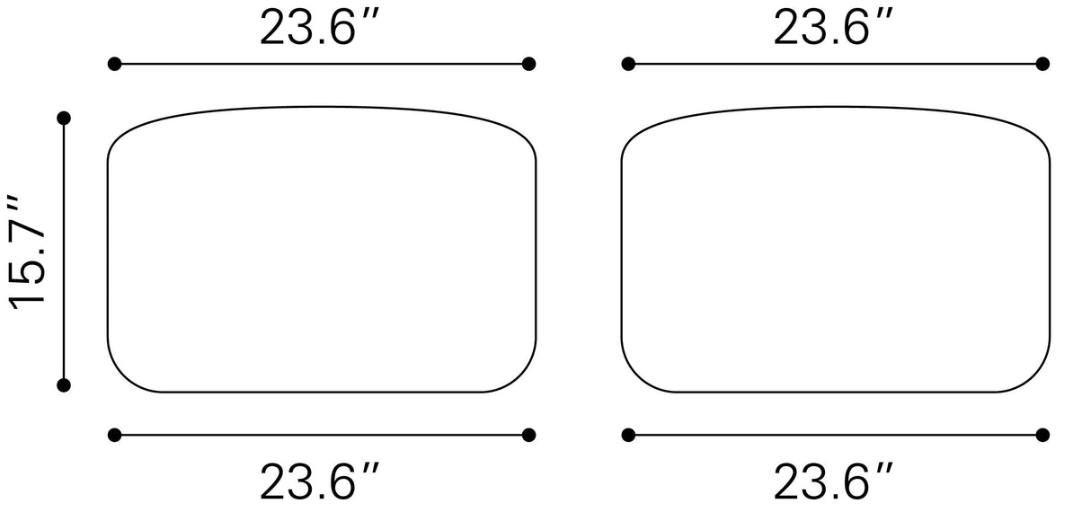 ZUO Lizardo Ottoman Beige & Black