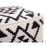 ZUO Lizardo Ottoman Beige & Black