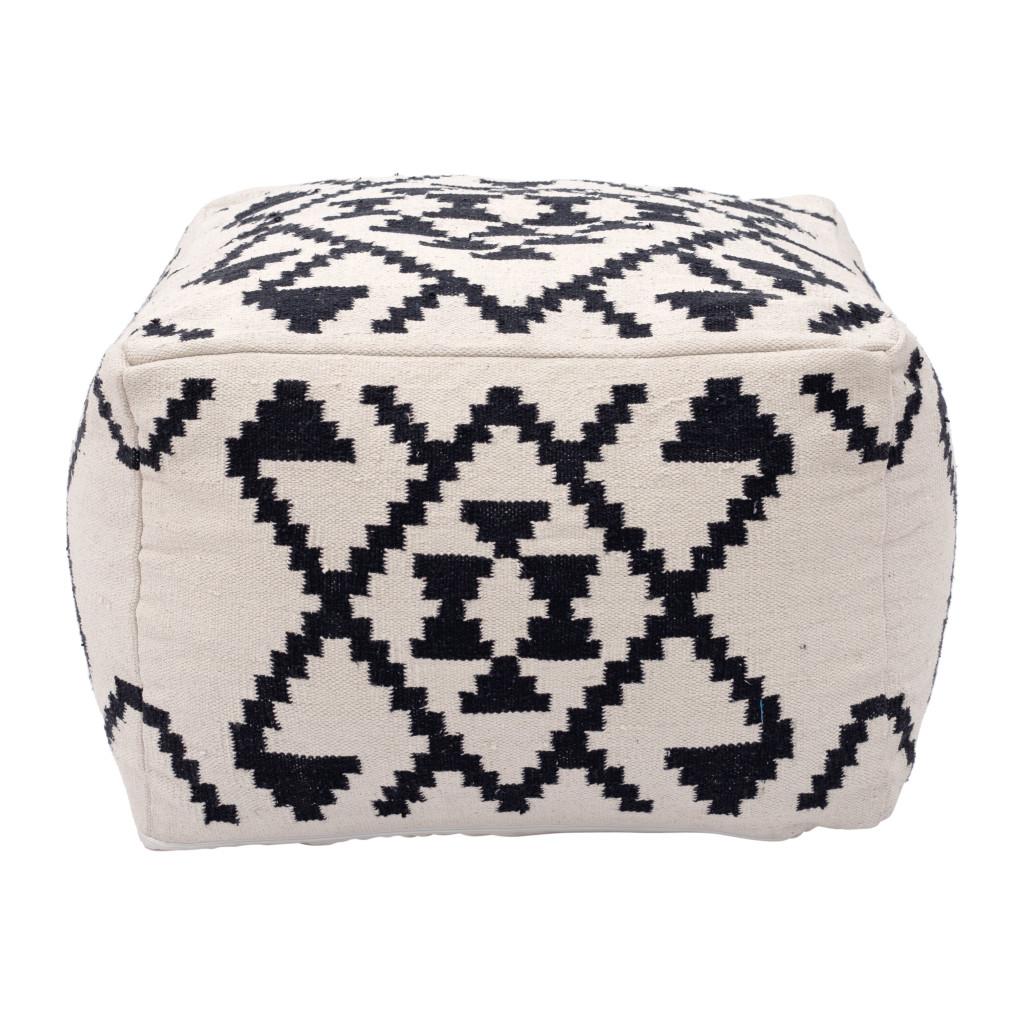 ZUO Lizardo Ottoman Beige & Black