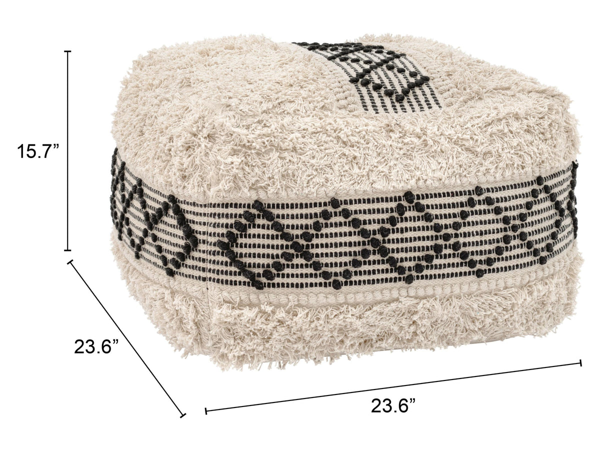 ZUO Pisco Ottoman Beige & Black