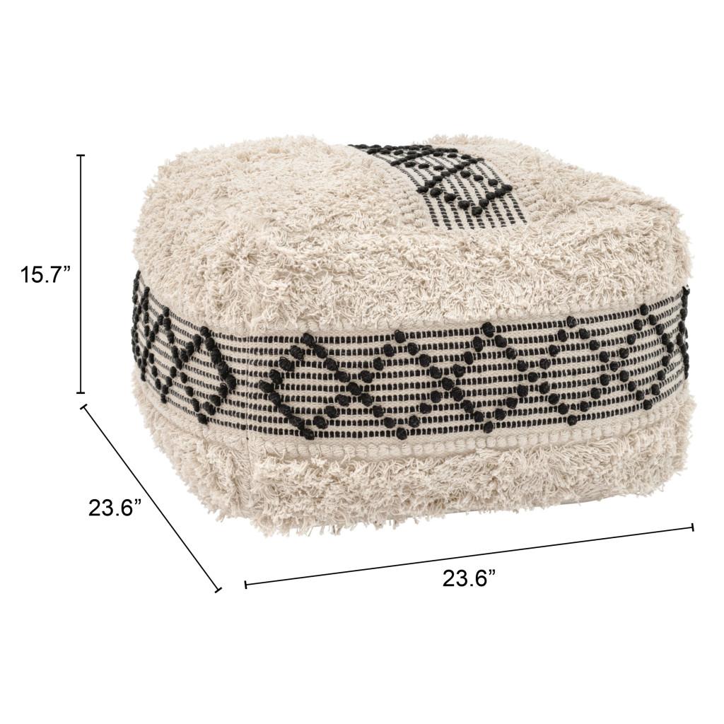 ZUO Pisco Ottoman Beige & Black