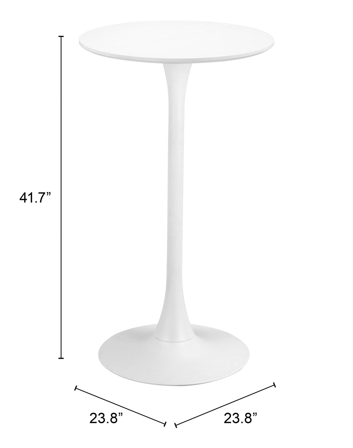 ZUO Auray Bar Table White