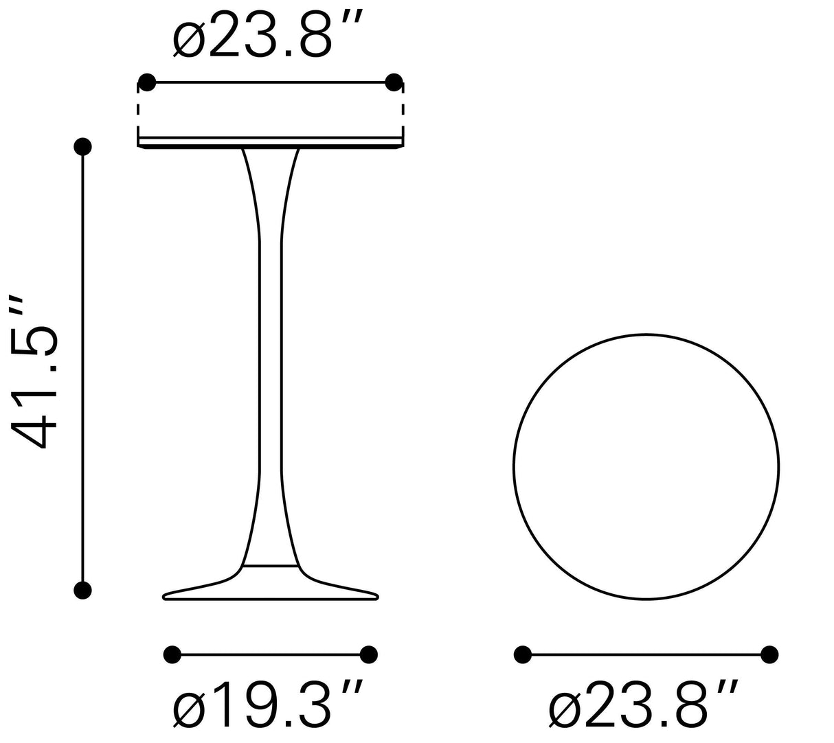 ZUO Auray Bar Table White