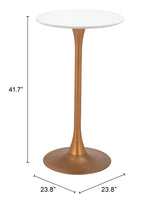 ZUO Auray Bar Table White & Gold