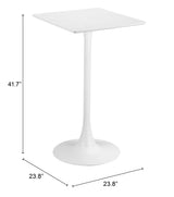 ZUO Valleta Bar Table White
