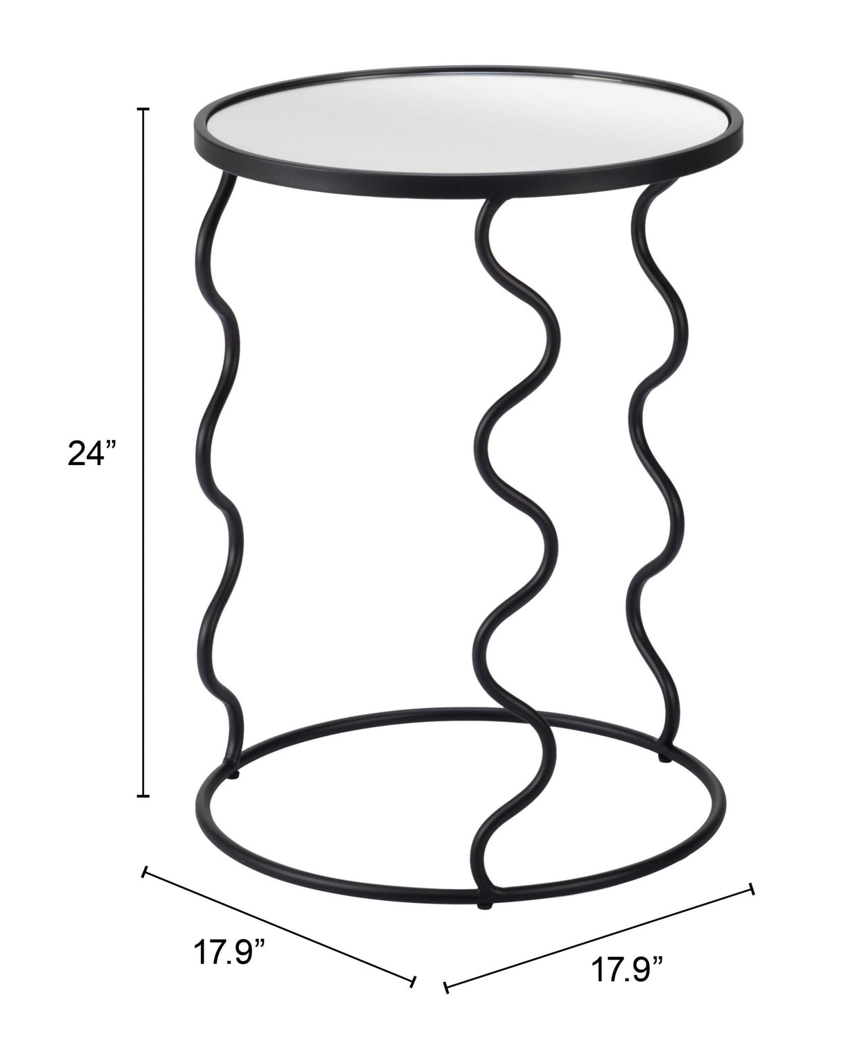 ZUO Bastia Side Table Black