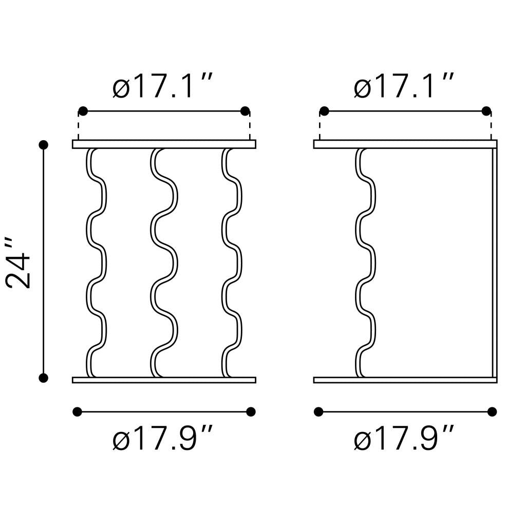 ZUO Bastia Side Table Black