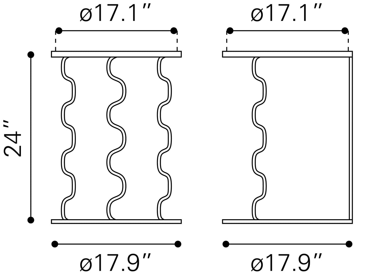 ZUO Bastia Side Table Black