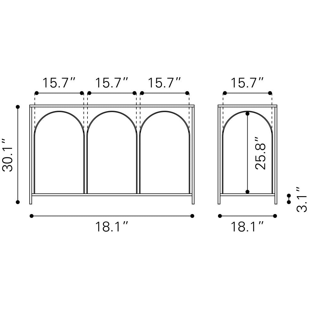 ZUO Loriet Console Table Black