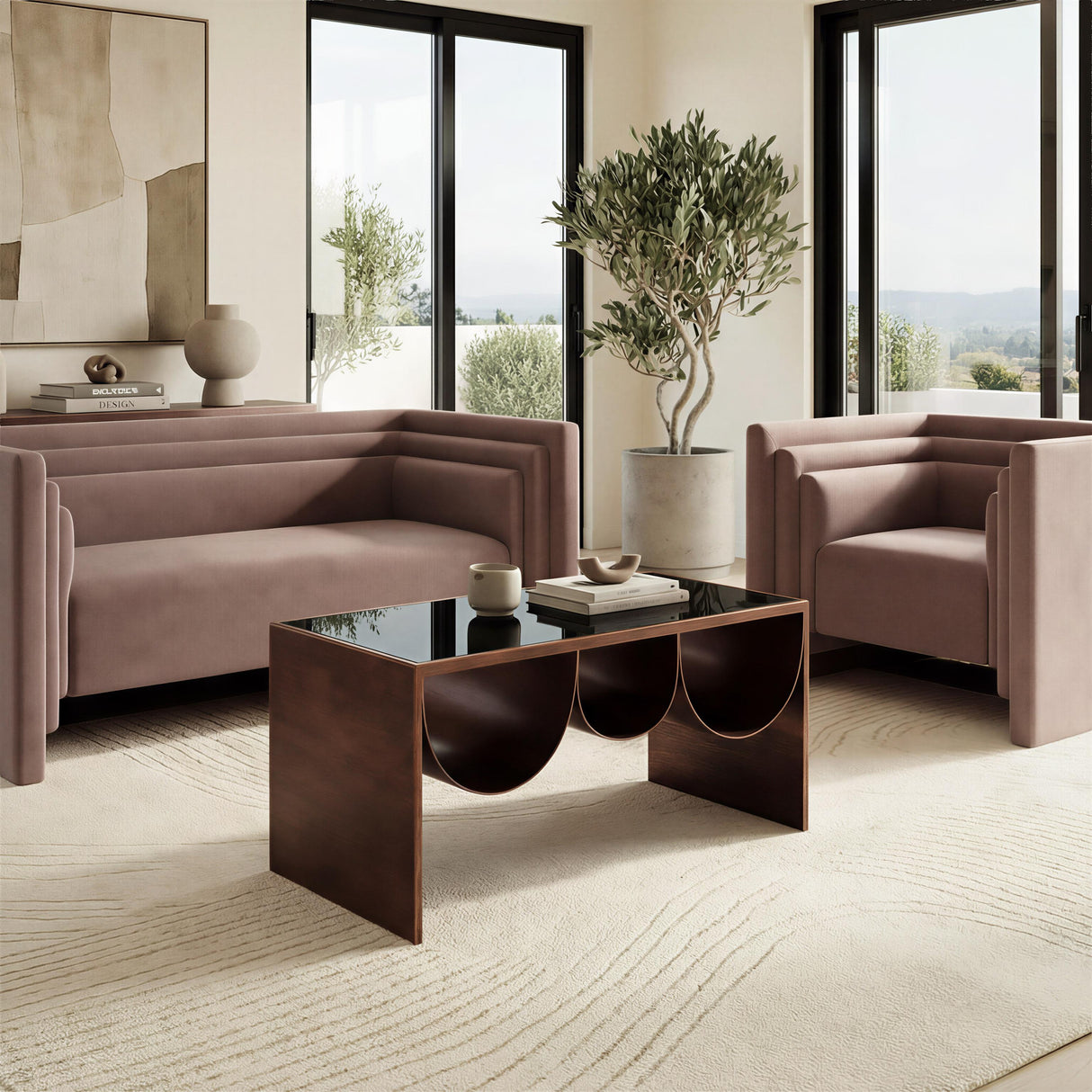 ZUO Aveiro Coffee Table Copper & Black