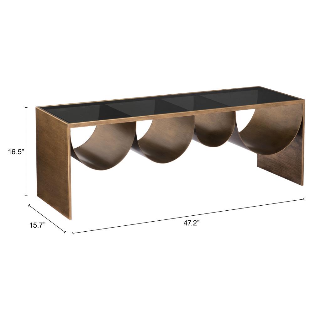 ZUO Reed Coffee Table Brass & Black